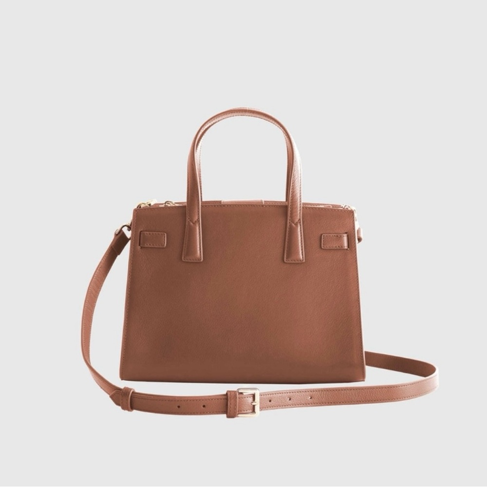 Quince Tan Leather Satchel
